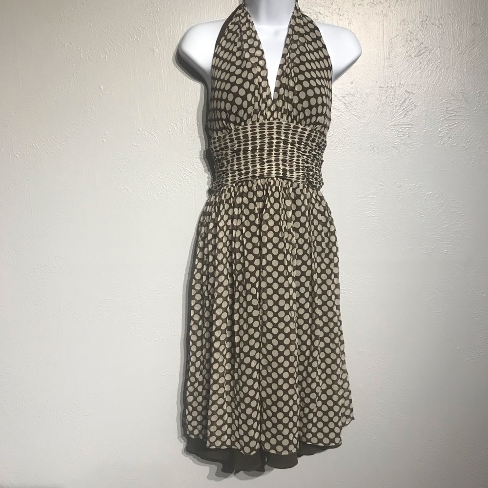 MAGGY LONDON SILK HALTER DRESS sz 4
